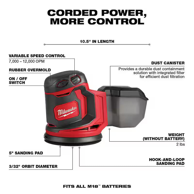 18V Cordless 5 in. Random Orbit Sander W4866