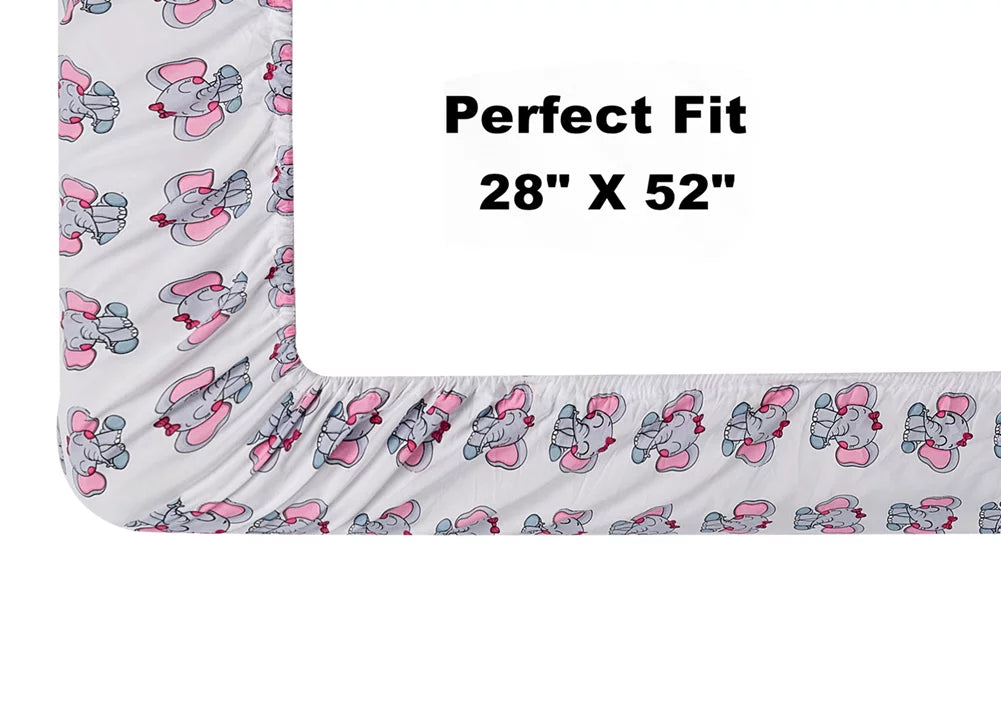 4 Pack Pink Fitted Crib Sheet Set O12181