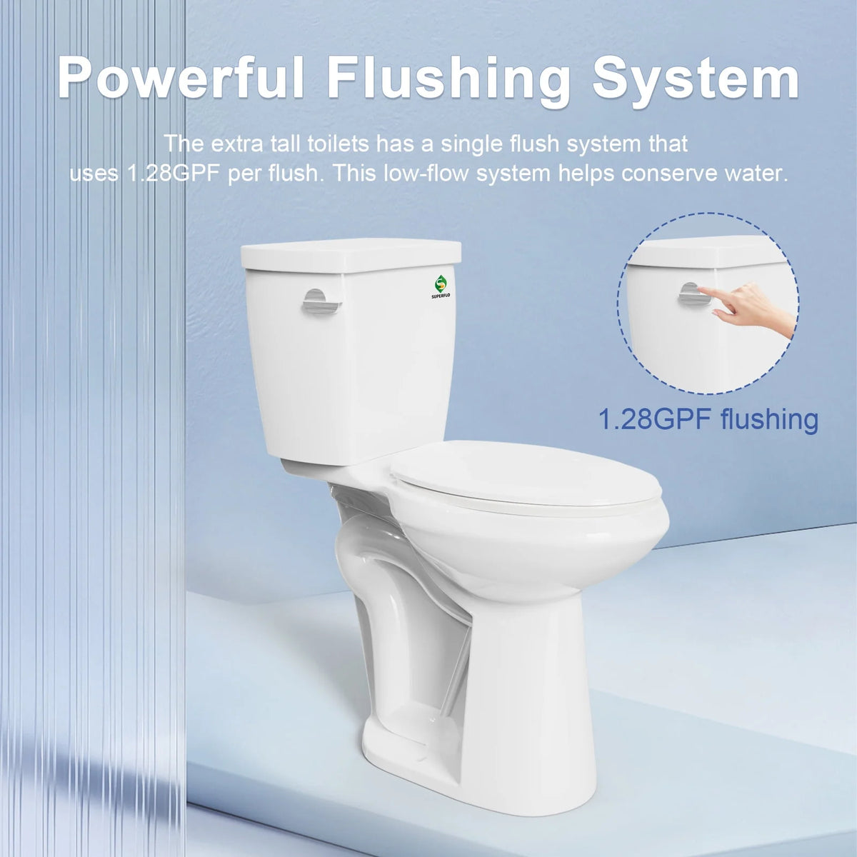 21 Inch Height Two Piece Elongated Toilet M213108