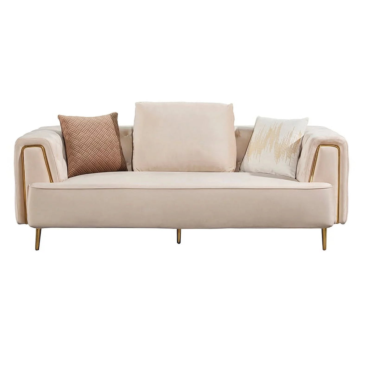 Cream Velvet Sofa I1142
