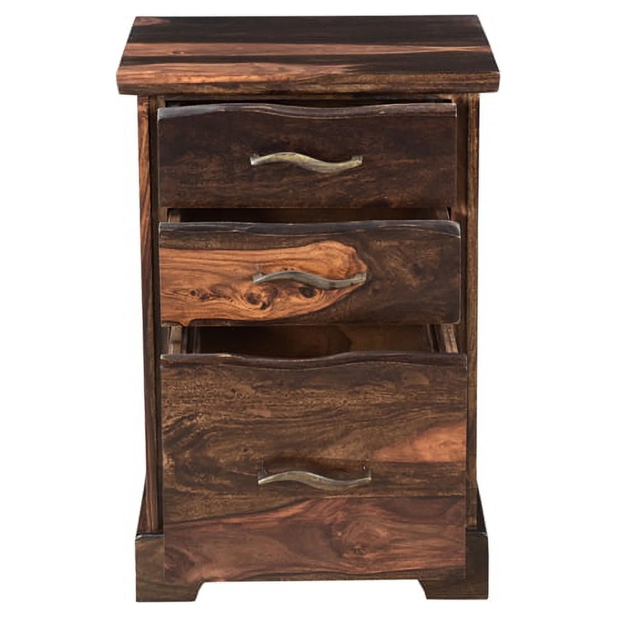 Dark Brown 3-drawer Solid Wood Filing Cabinet Q661