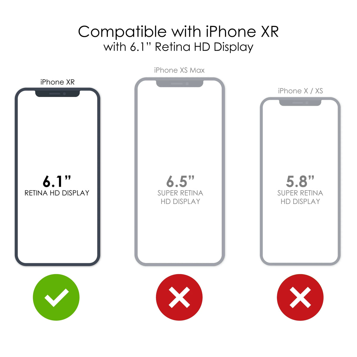 Clear Shockproof Hybrid Case for iPhone XR with TPU Bumper Acrylic Back Tempered Glass Screen Protector X5934