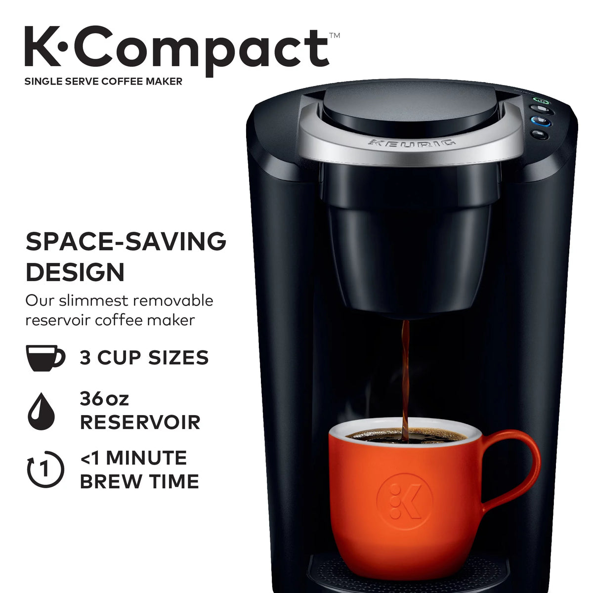 Black Single-Serve K-Cup Pod Coffee Maker L93179