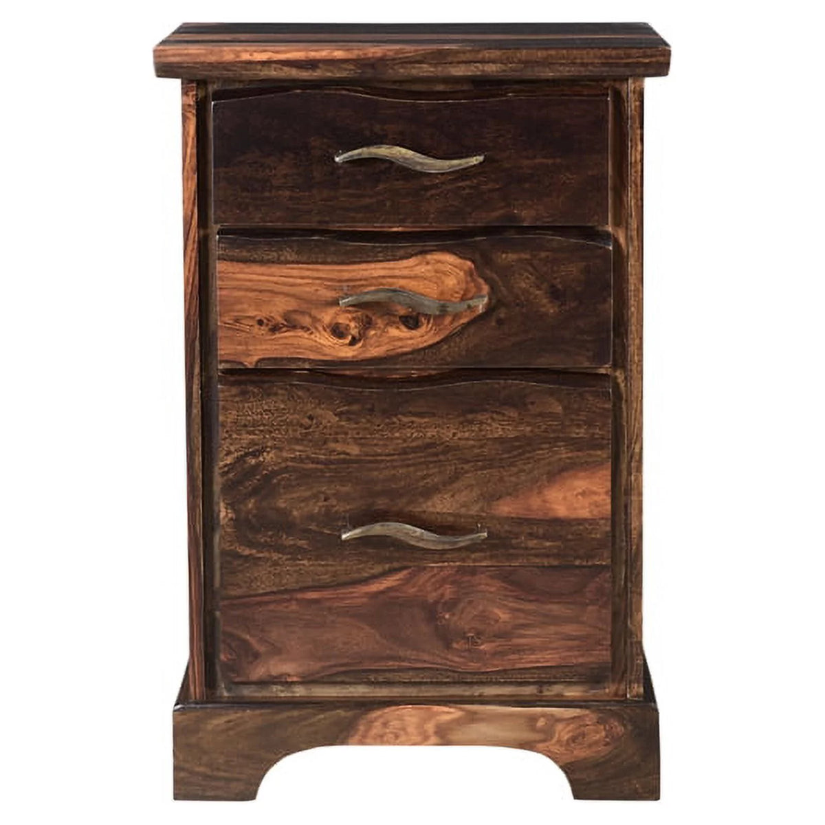 Dark Brown 3-drawer Solid Wood Filing Cabinet Q661