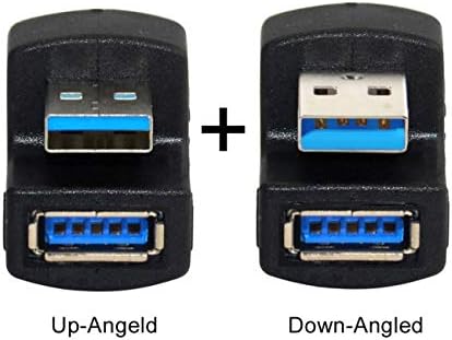 1 Set Up & Down Angled USB 3.0 Adapter A Male to Female Extension 180 Degree 5Gbps V2252