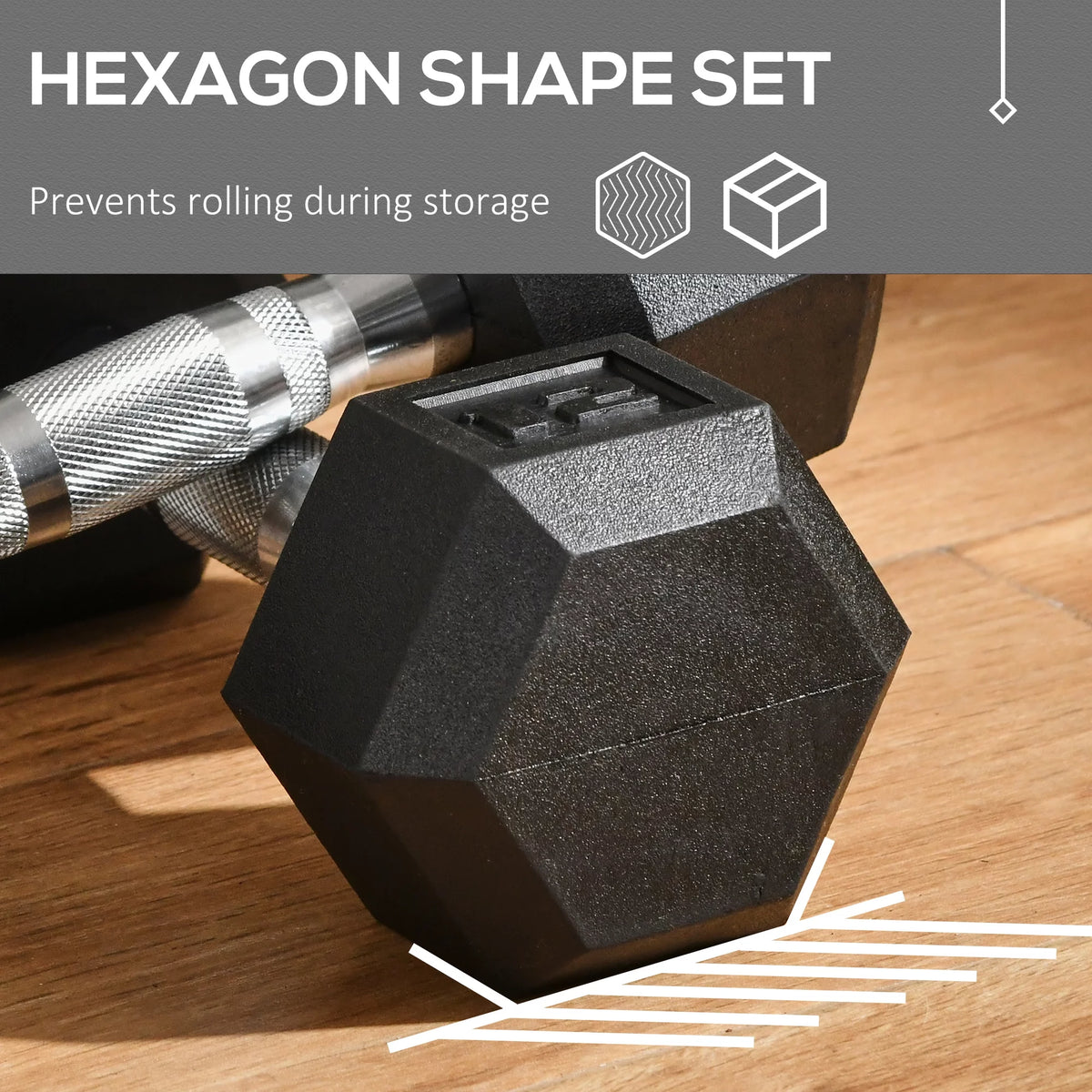 2 x 15lbs Hex Dumbbell Set of 2 M79881
