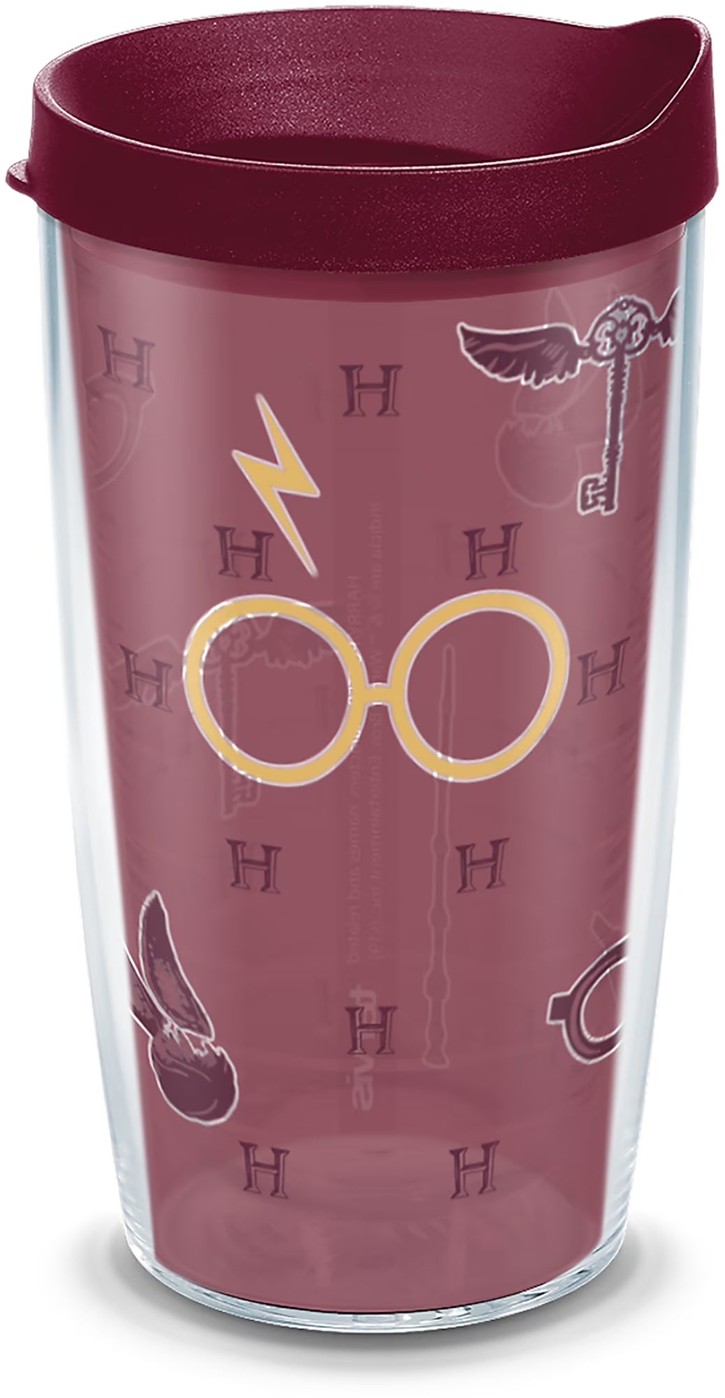 Maroon and Gold Double Walled Insulated Tumbler Travel Cup, 16oz T601