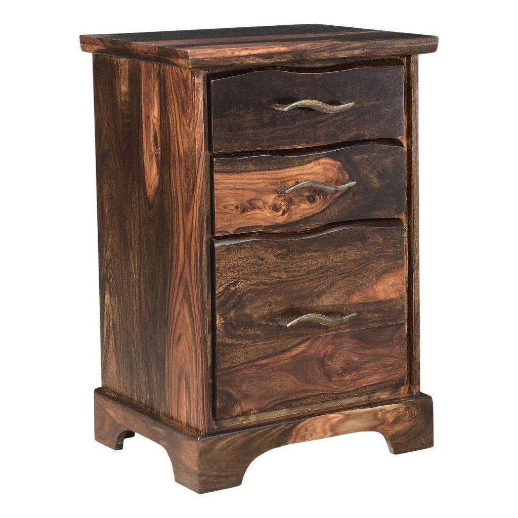 Dark Brown 3-drawer Solid Wood Filing Cabinet Q661