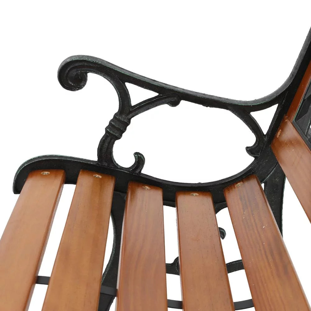 49" Rust Resistant Hardwood Cast Iron Park Bench X4287