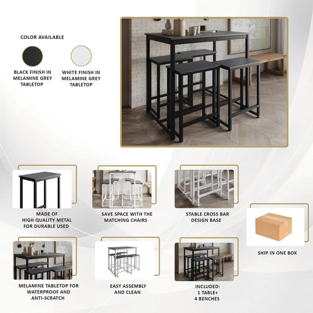 5-Piece Counter Height Metal Dining Set A999146