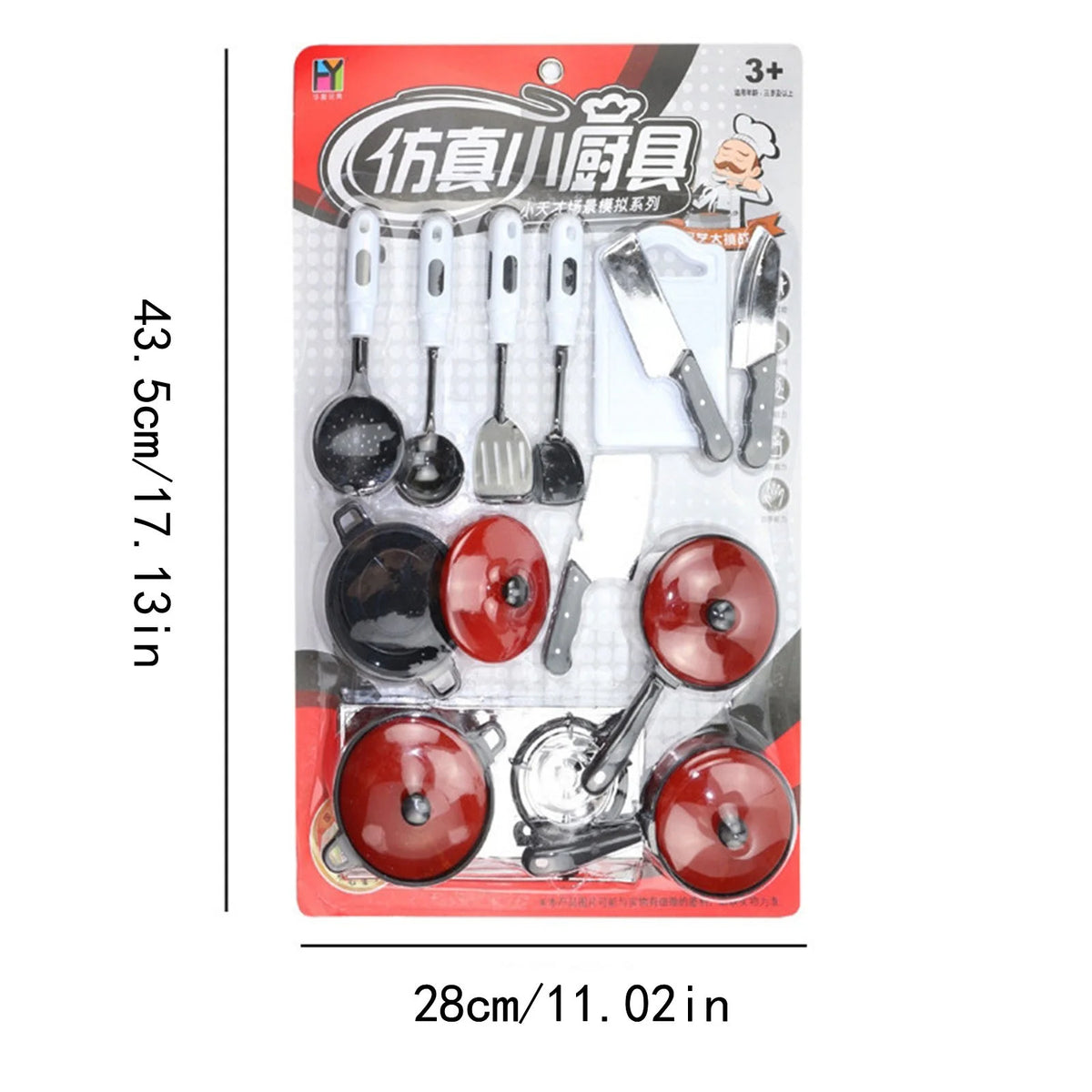 13Pcs Pretend Play Kitchen Toy with Cookware Y769