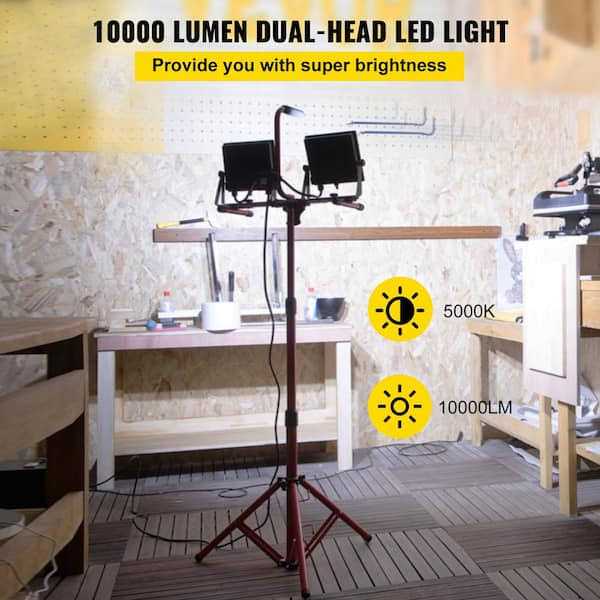 10000 Lumen Dual-head LED Work Light with Tripod Stand S175