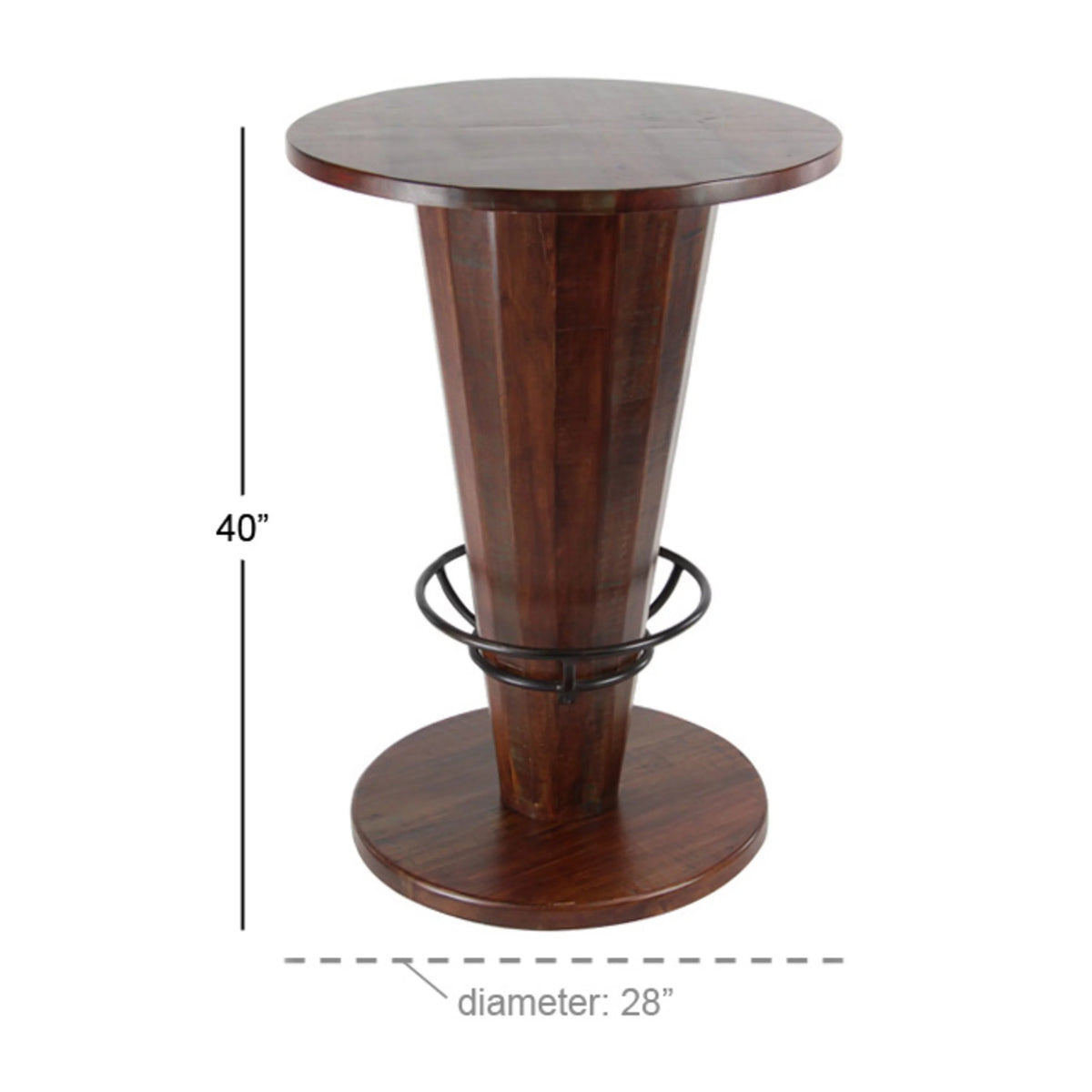 28" x 40" Brown Wood Bar Height Dining Table with Foot Rest M711608