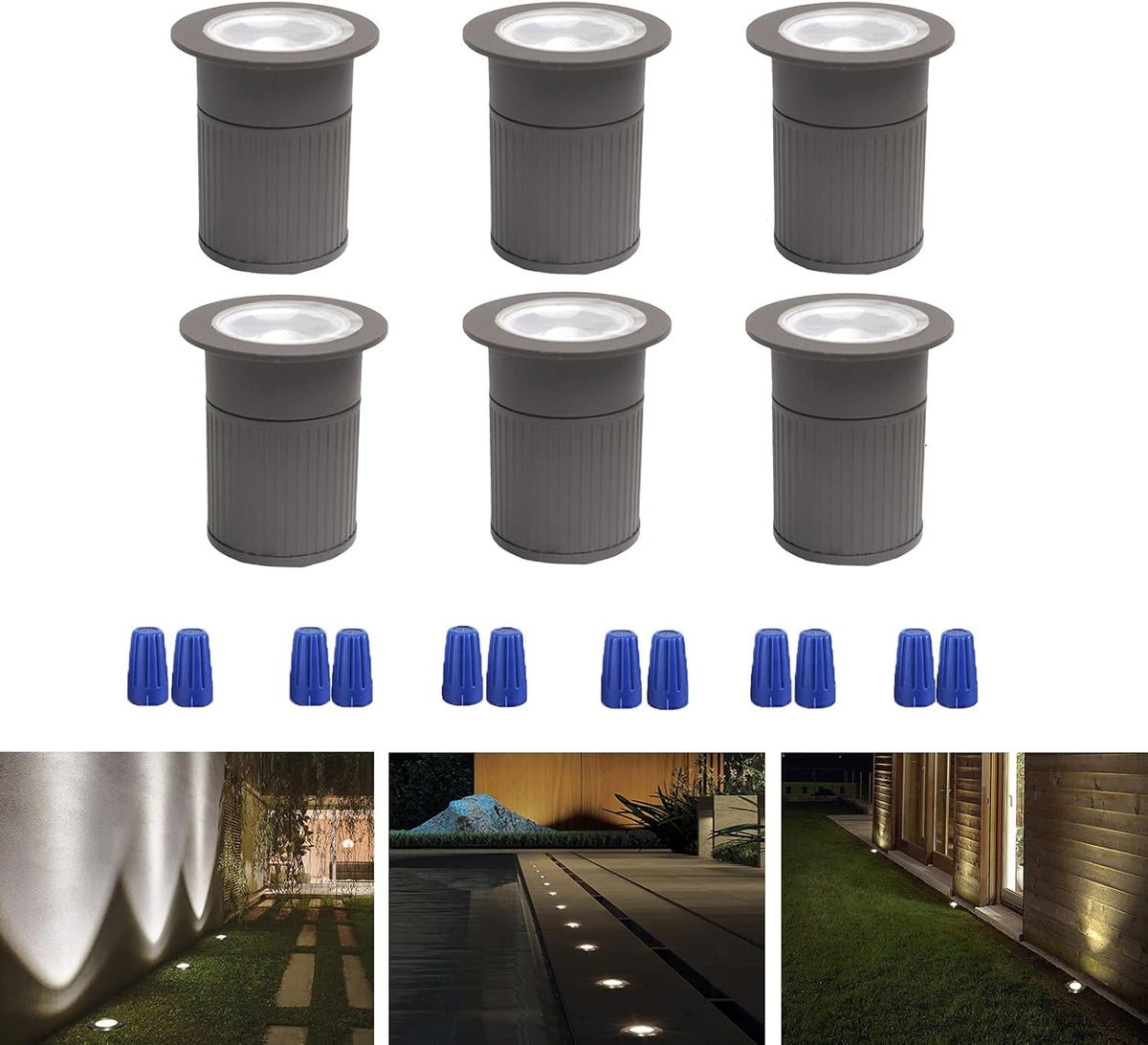 10W In-Ground Well Light, 12-24V, IP67 Waterproof, Pack of 6 U410
