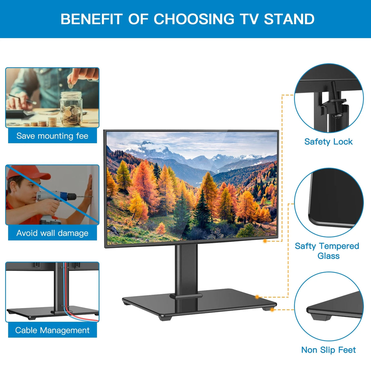 Universal TV Stand 32-60 Black K404