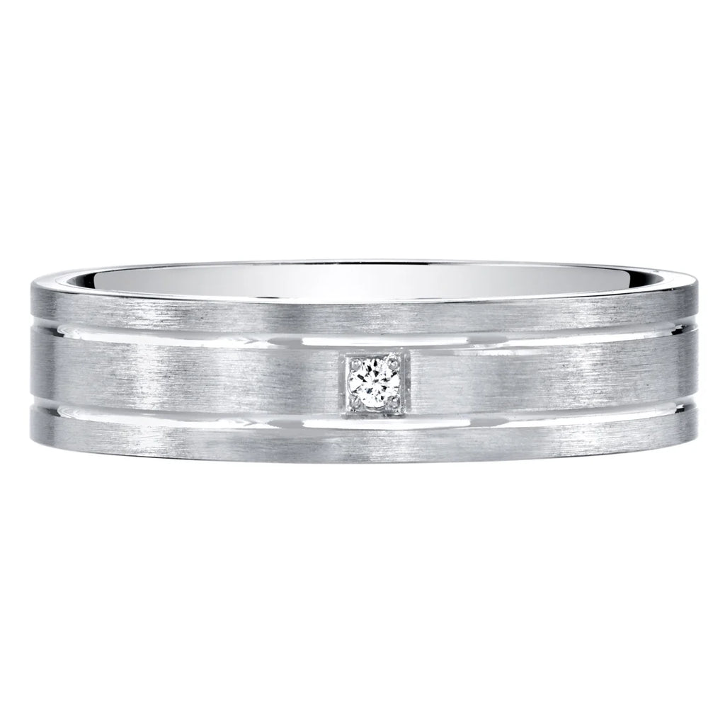 14K White Gold Diamond Wedding Band Ring X162133