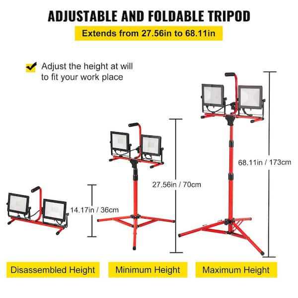 10000 Lumen Dual-head LED Work Light with Tripod Stand S175