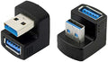 1 Set Up & Down Angled USB 3.0 Adapter A Male to Female Extension 180 Degree 5Gbps V2252