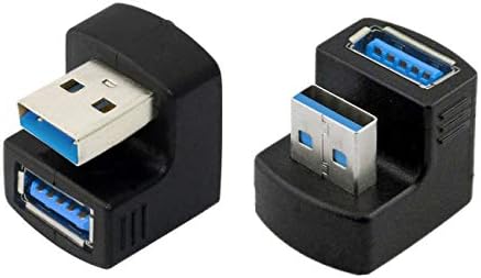1 Set Up & Down Angled USB 3.0 Adapter A Male to Female Extension 180 Degree 5Gbps V2252