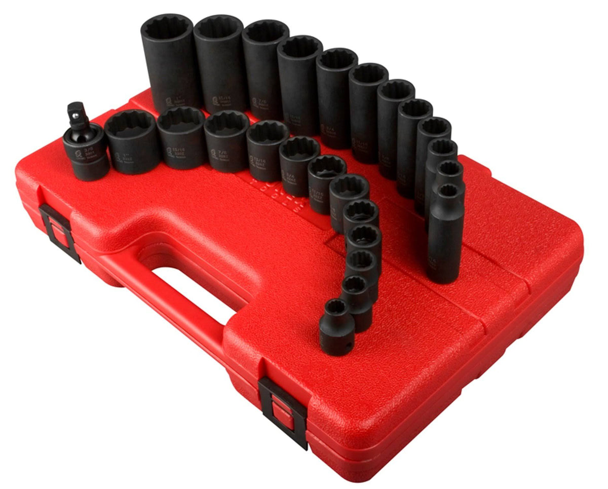 3/8" Drive 12-Point SAE Impact 25-Piece Socket Set I68709