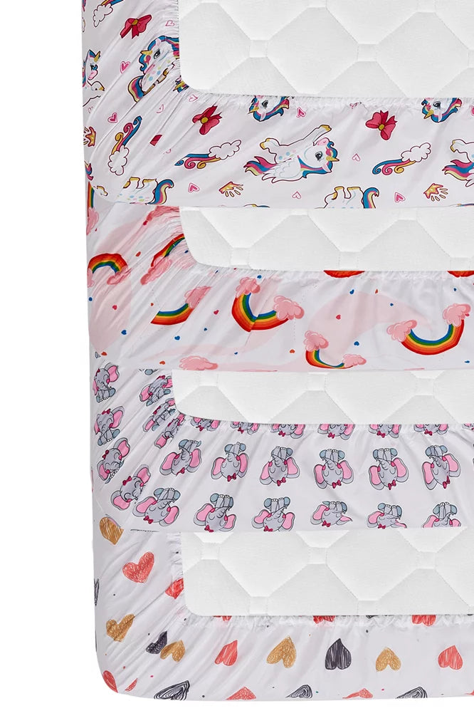 4 Pack Pink Fitted Crib Sheet Set O12181