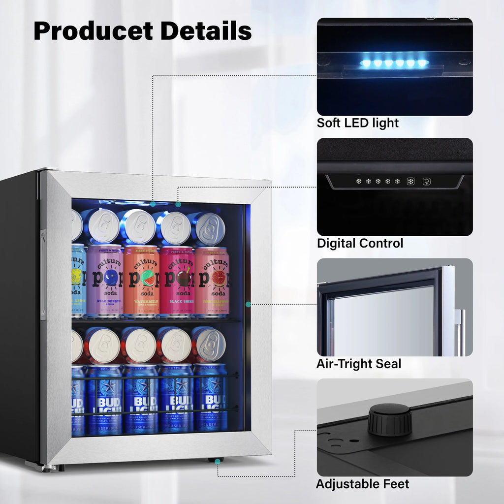 62-65 Can Glass Door Beverage Refrigerator C816