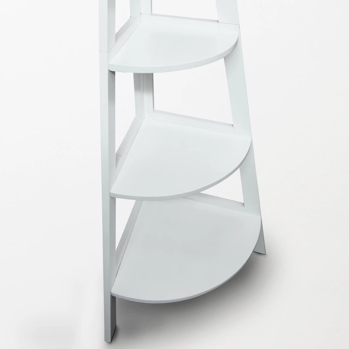 5-Shelf Corner Ladder Bookcase White C8630