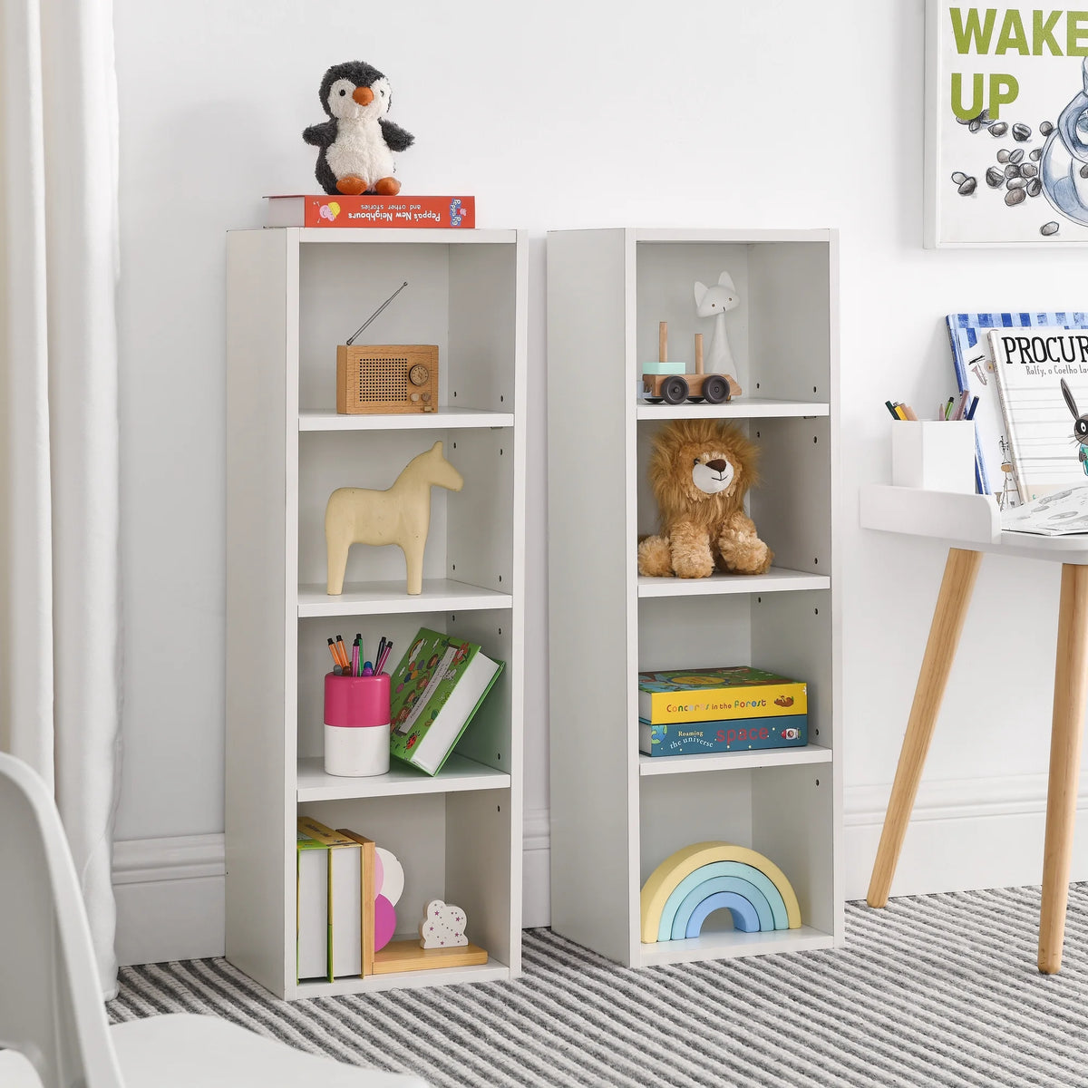 8-Tier Media Tower Rack with Adjustable Shelves Z46560