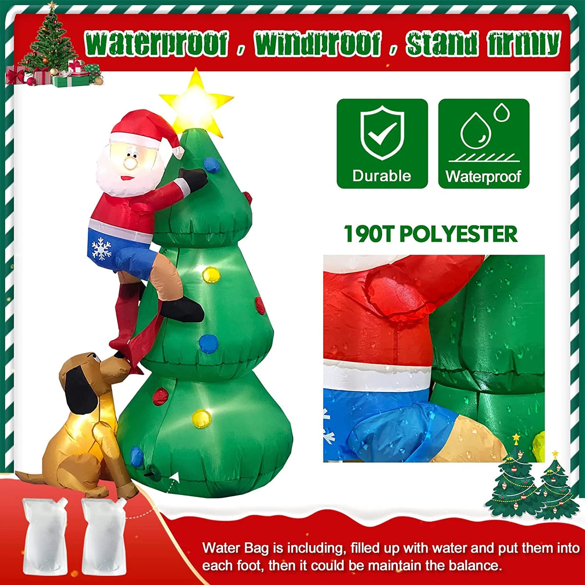 Inflatable Christmas Tree Decoration with LED Lights P830705