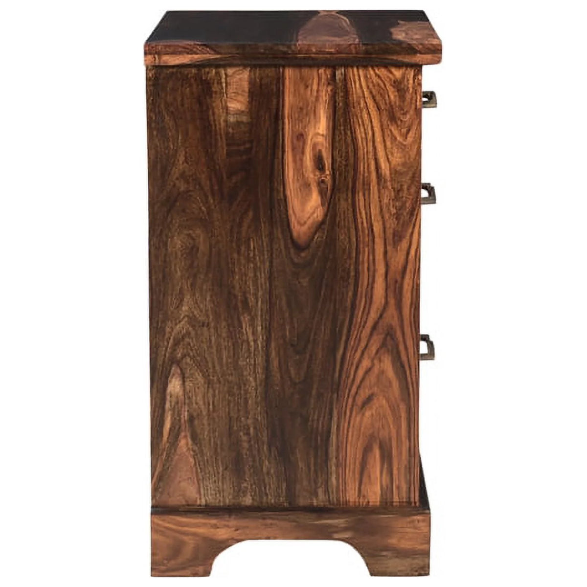 Dark Brown 3-drawer Solid Wood Filing Cabinet Q661