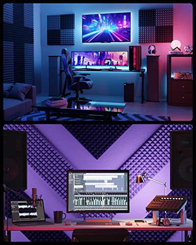 12 Pack 12" X 12" X 1" Black Acoustic Foam Panels P447