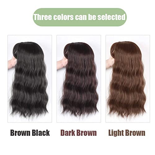 14" Dark Brown Silk Top Base Water Wave Hair Topper C442739