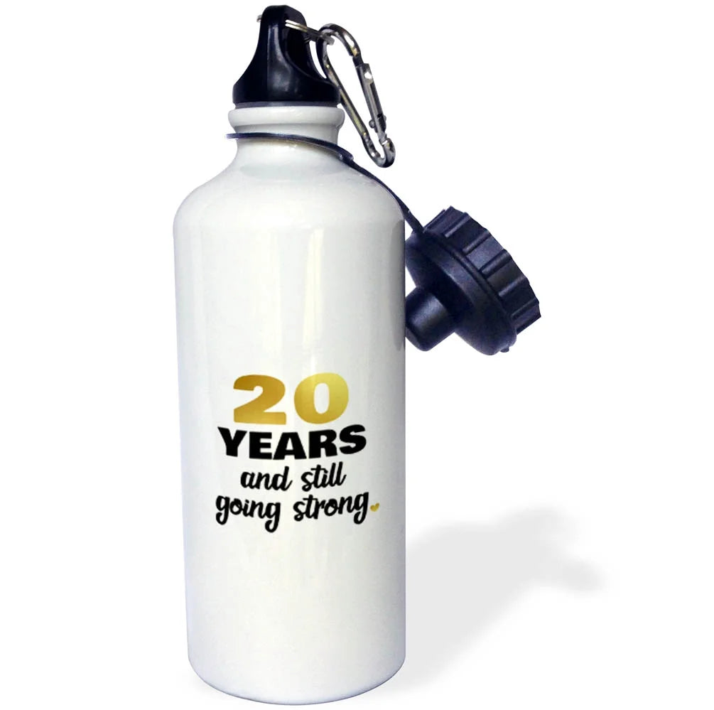 20th Wedding Anniversary Straw Water Bottle Z840