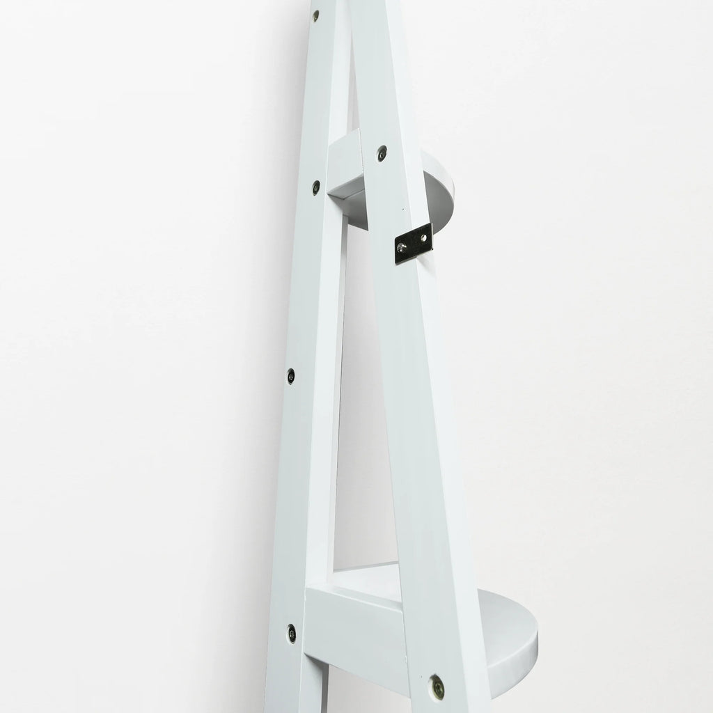 5-Shelf Corner Ladder Bookcase White C8630