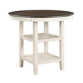 Brown/Antique White Round Dining Table J24111
