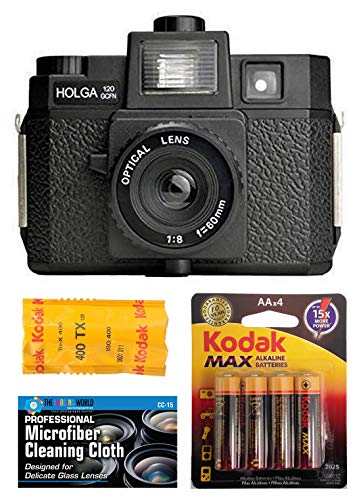 120 Medium Format Film Camera with Built-in Flash and Black and White Film A849007