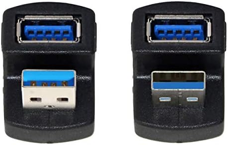1 Set Up & Down Angled USB 3.0 Adapter A Male to Female Extension 180 Degree 5Gbps V2252