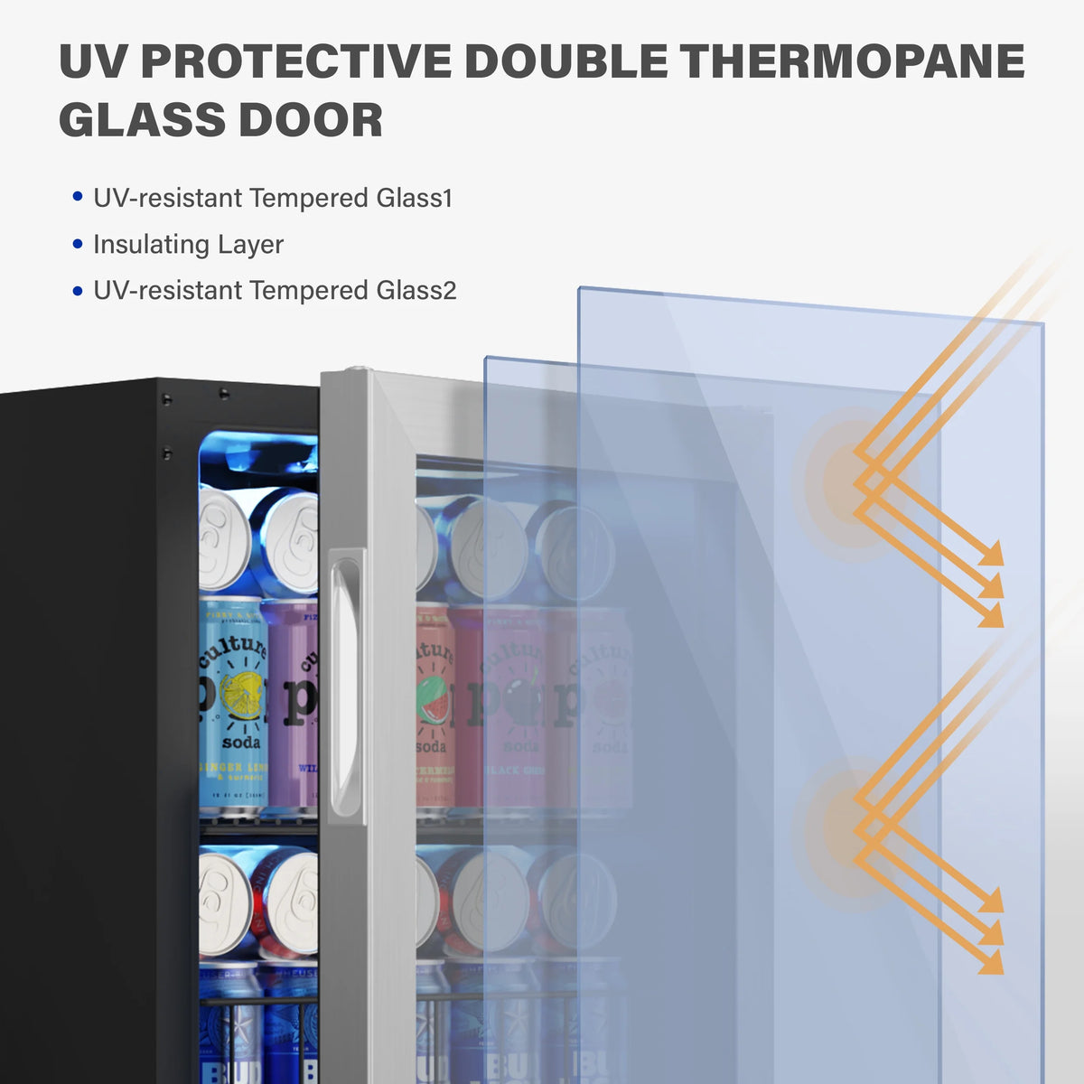62-65 Can Glass Door Beverage Refrigerator C816