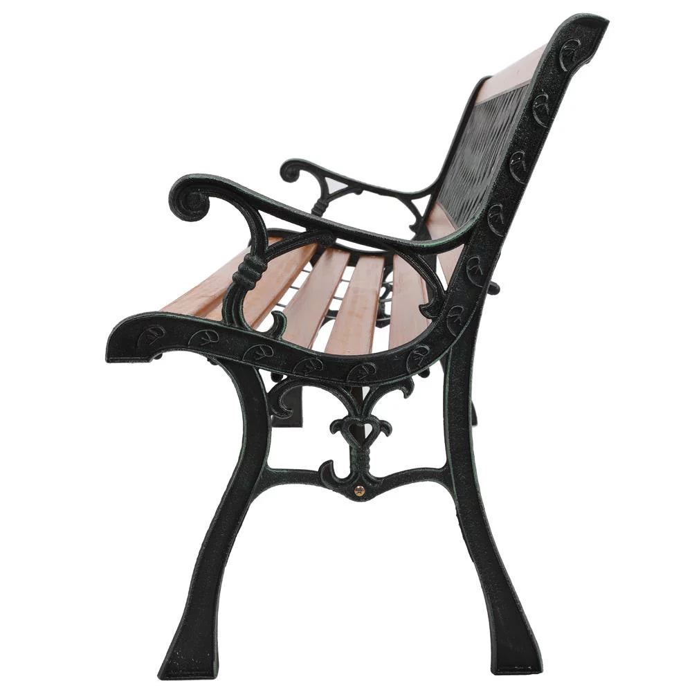 49" Rust Resistant Hardwood Cast Iron Park Bench X4287