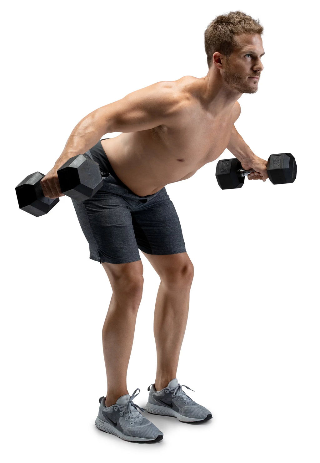 25lb Rubber Hex Dumbbell C219