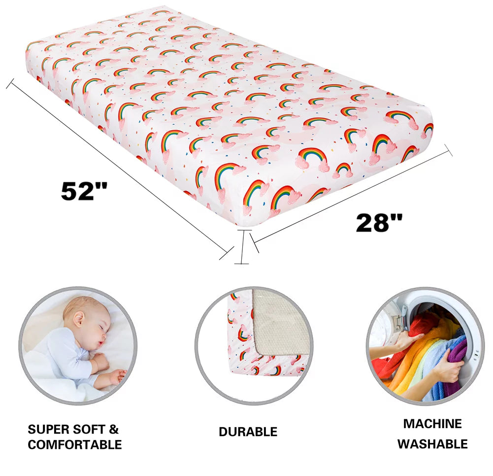 4 Pack Pink Fitted Crib Sheet Set O12181