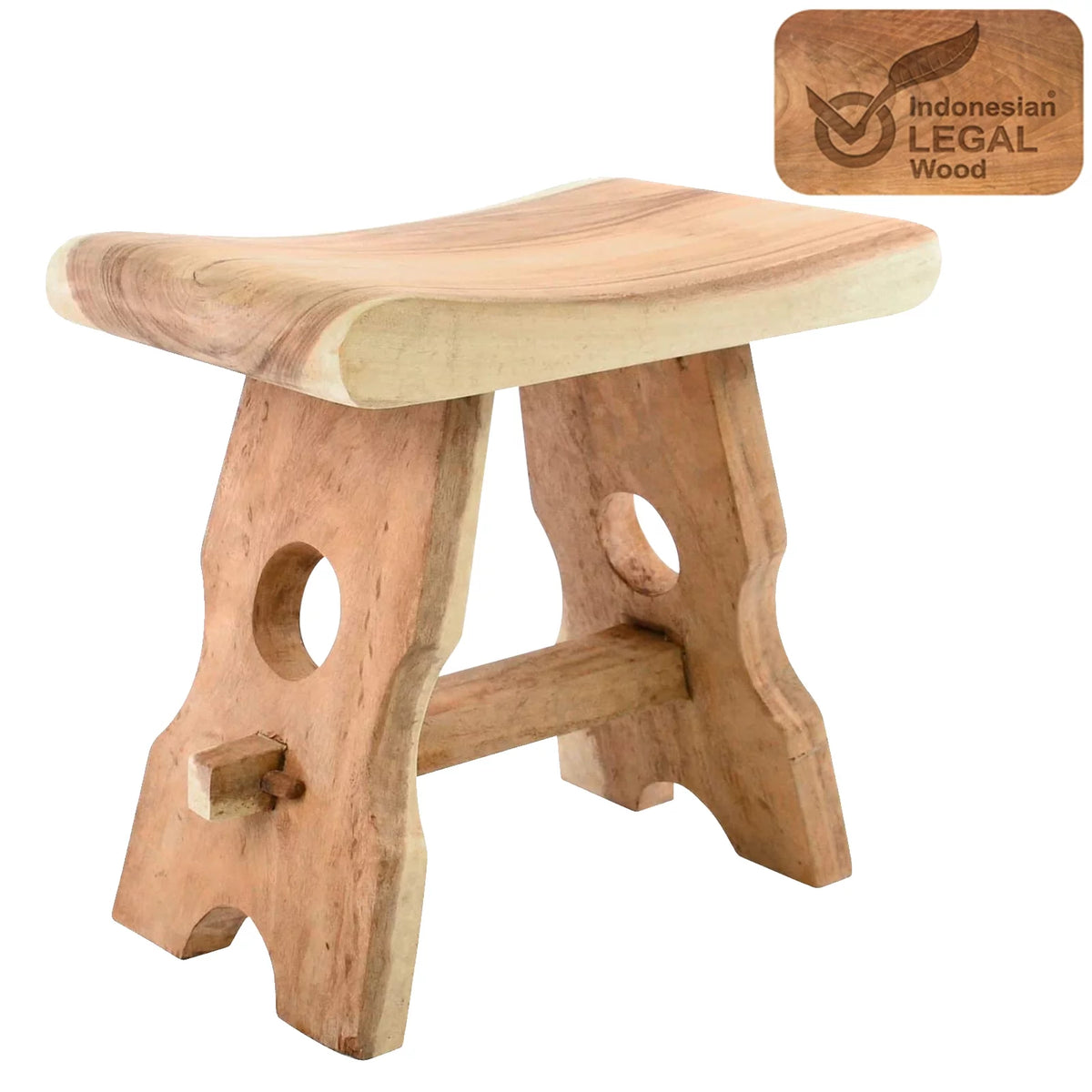 18" Solid Wood Shower Stool Footstool Bench R197