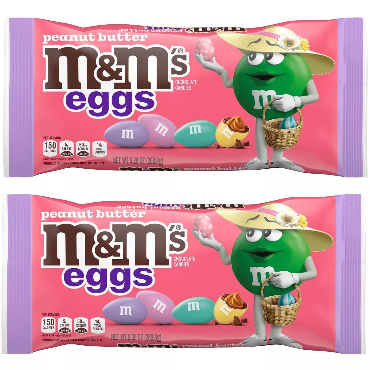 Peanut Butter M and Ms Easter Eggs, Pack of 2 x 9.9oz Bags C6619