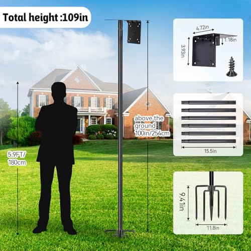1 Pack 109 Inch Heavy Duty Bird Feeder Pole X57676