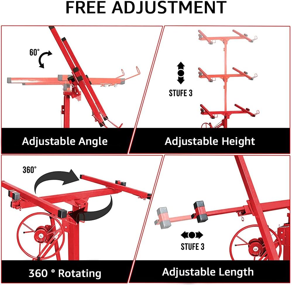 11'' Drywall Lift Panel Hoist with Adjustable Telescopic Arm N15874
