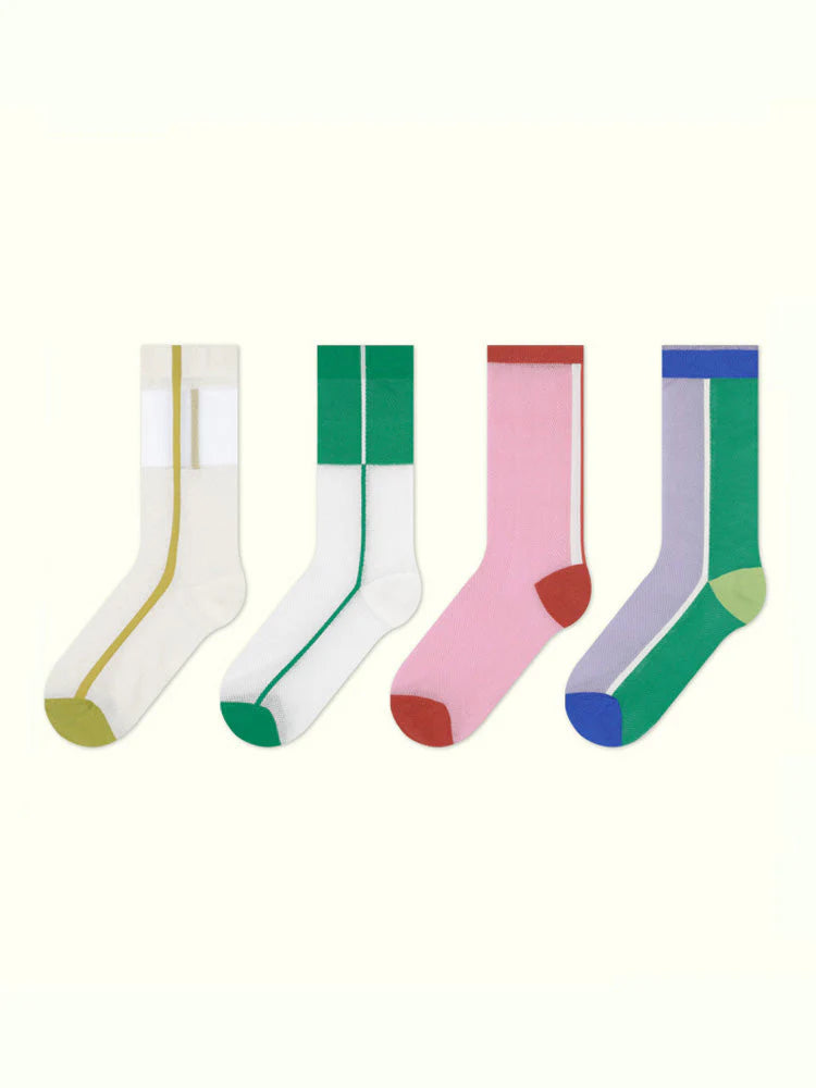 Sheer Crystal Glass Silk Socks F19312