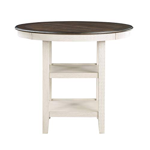 Brown/Antique White Round Dining Table J24111