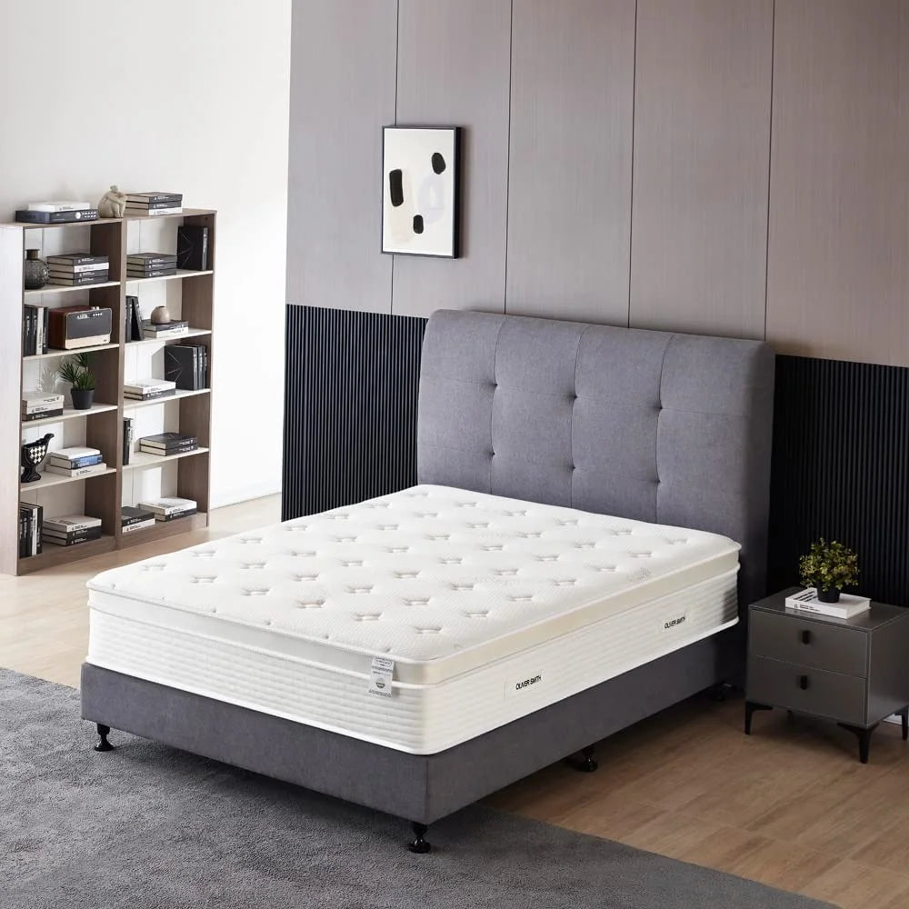 12 Inch Cool Memory Foam Spring Hybrid Euro Top Medium Firm Full Size Mattress L1603