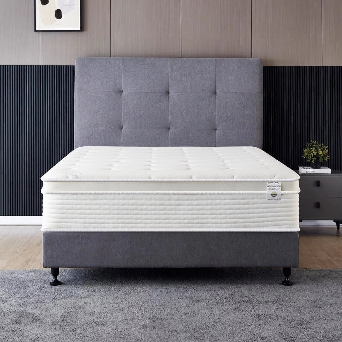 12 Inch Cool Memory Foam Spring Hybrid Euro Top Medium Firm Full Size Mattress L1603