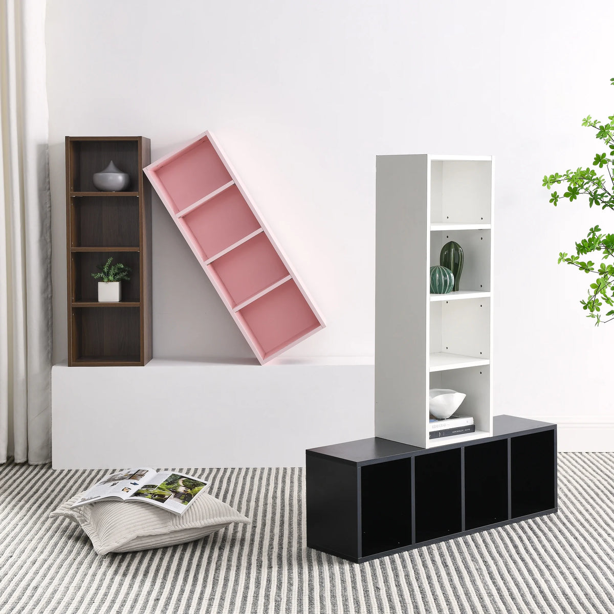 8-Tier Media Tower Rack with Adjustable Shelves Z46560
